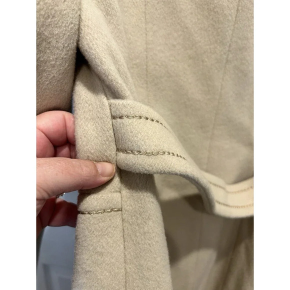 VTG Alorna Holly Plush Womens Short‎ Wool Double Breasted Coat Off White Medium - Picture 6 of 9